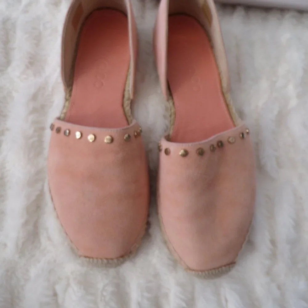 Jimmy Choo pink studded suede espadrilles 7